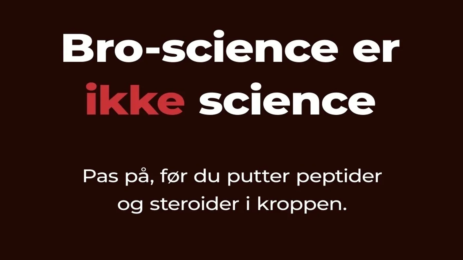 Fit&Sund Risskov/Egå advarer mod doping og 'bro-science'