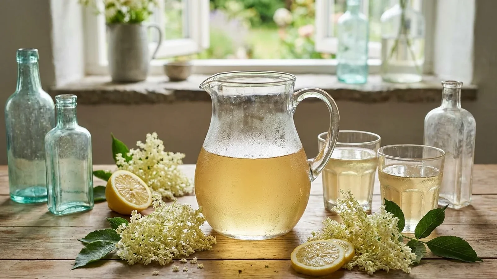 Opskrift på hjemmelavet hyldeblomstsaft fra Fjelsted Skov