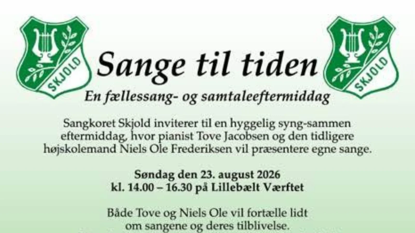 Sange til tiden: en eftermiddag med samtaler og fællessang 