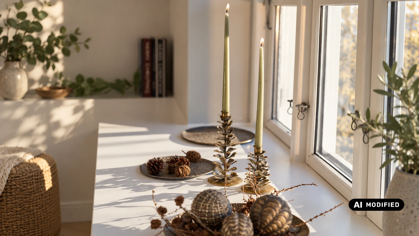 Metal kogle lysestage - Antik guld hos ModernRoom