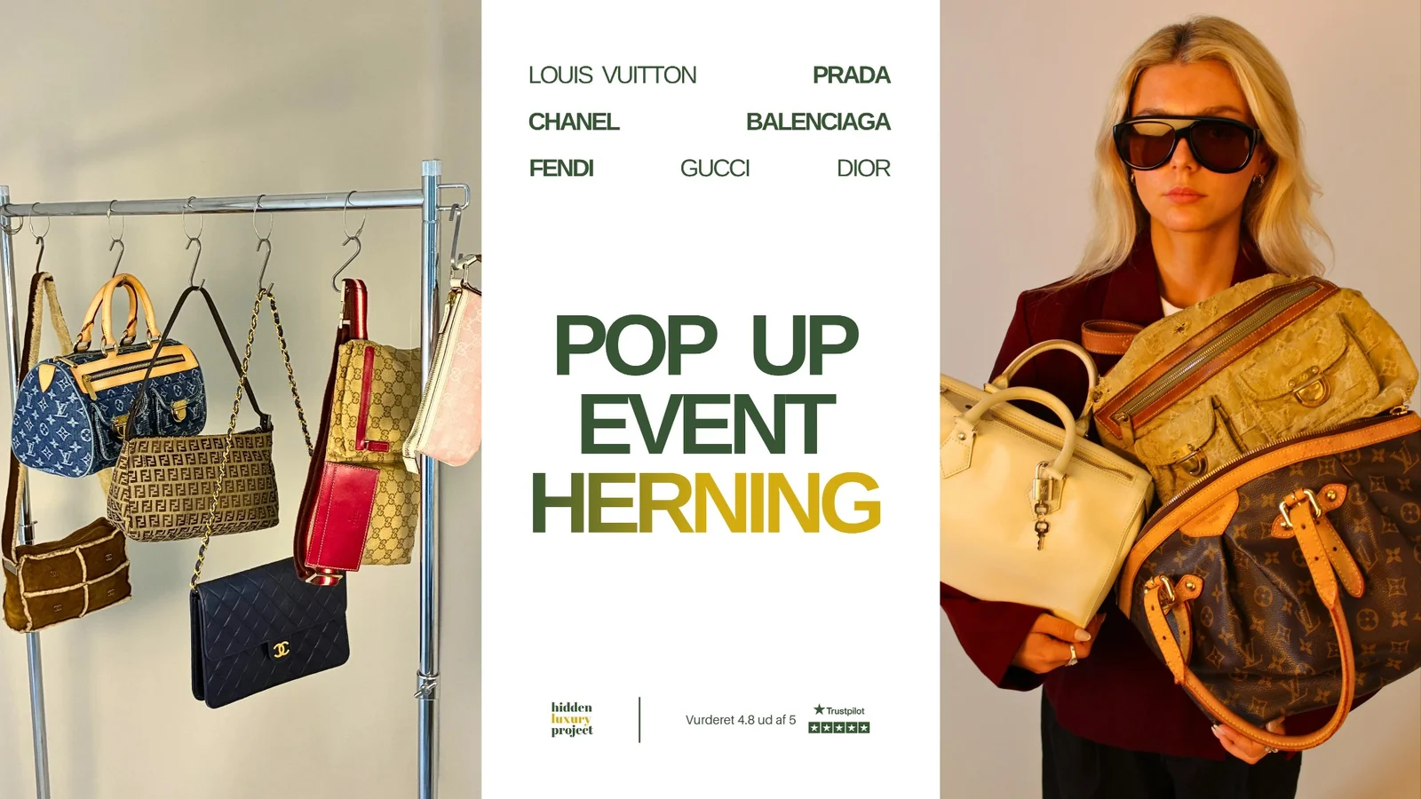 Jyllands største vintage designertaske pop up kommer til Herning med 200+ tasker