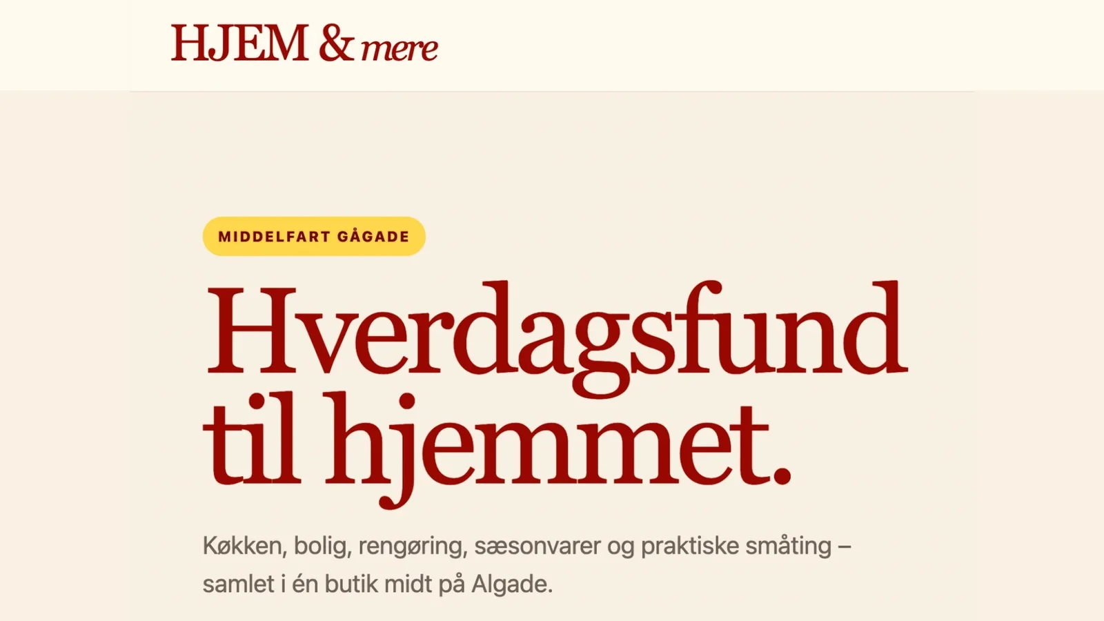 Hjem & Mere åbner i Algade: De første 50 får kaffe og kage