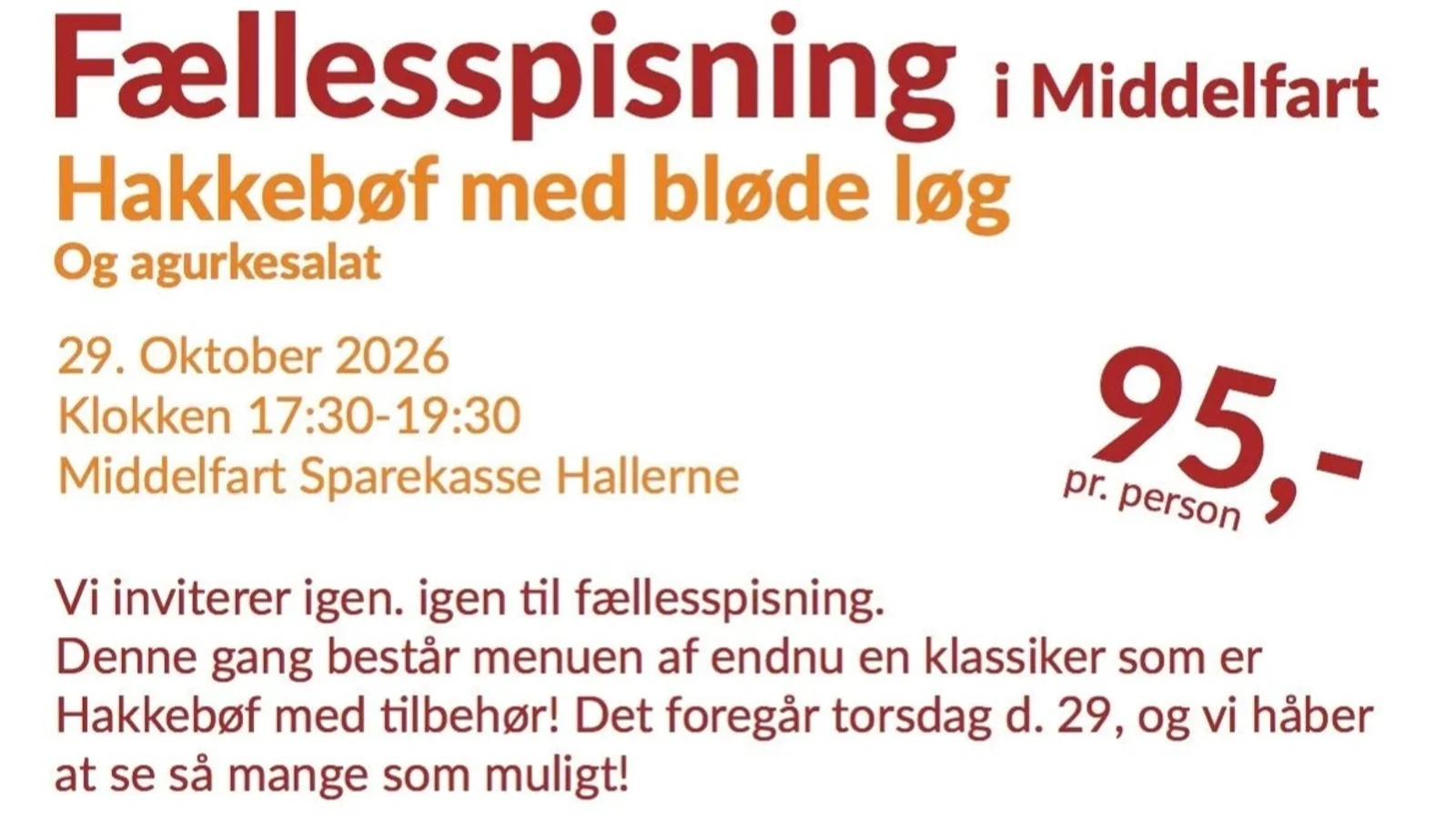 Fællesspisning med Lillebælt Sport & Kultur