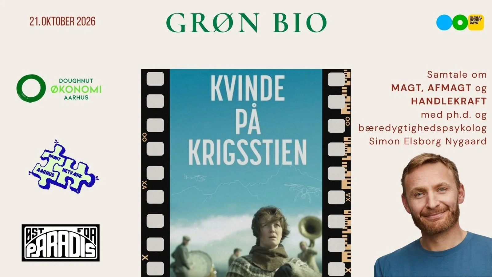 GRØN BIO og talk med bæredygtighedspsykolog Simon Elsborg Nygaard om magt, afmagt og handlekraft
