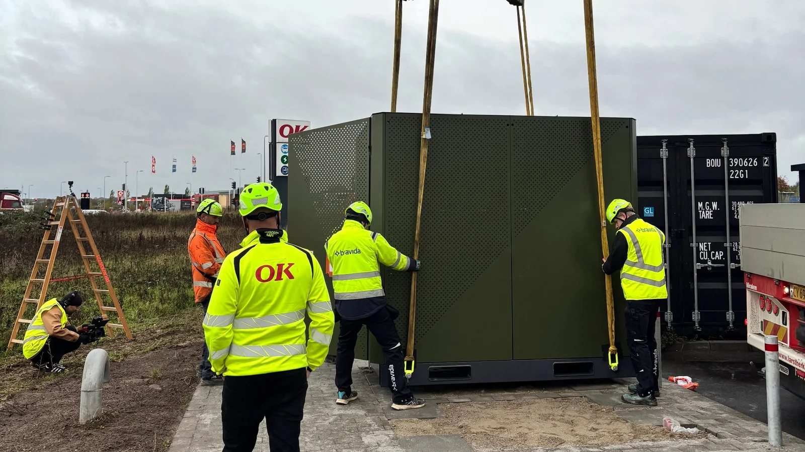 Tre batterier fra Finland er ankommet til Fyn: Skal aflaste elnettet i Odense
