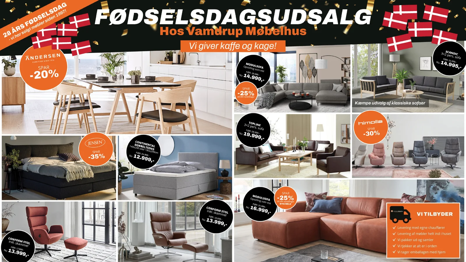 Fødselsdagsudsalg hos Vamdrup Møbelhus