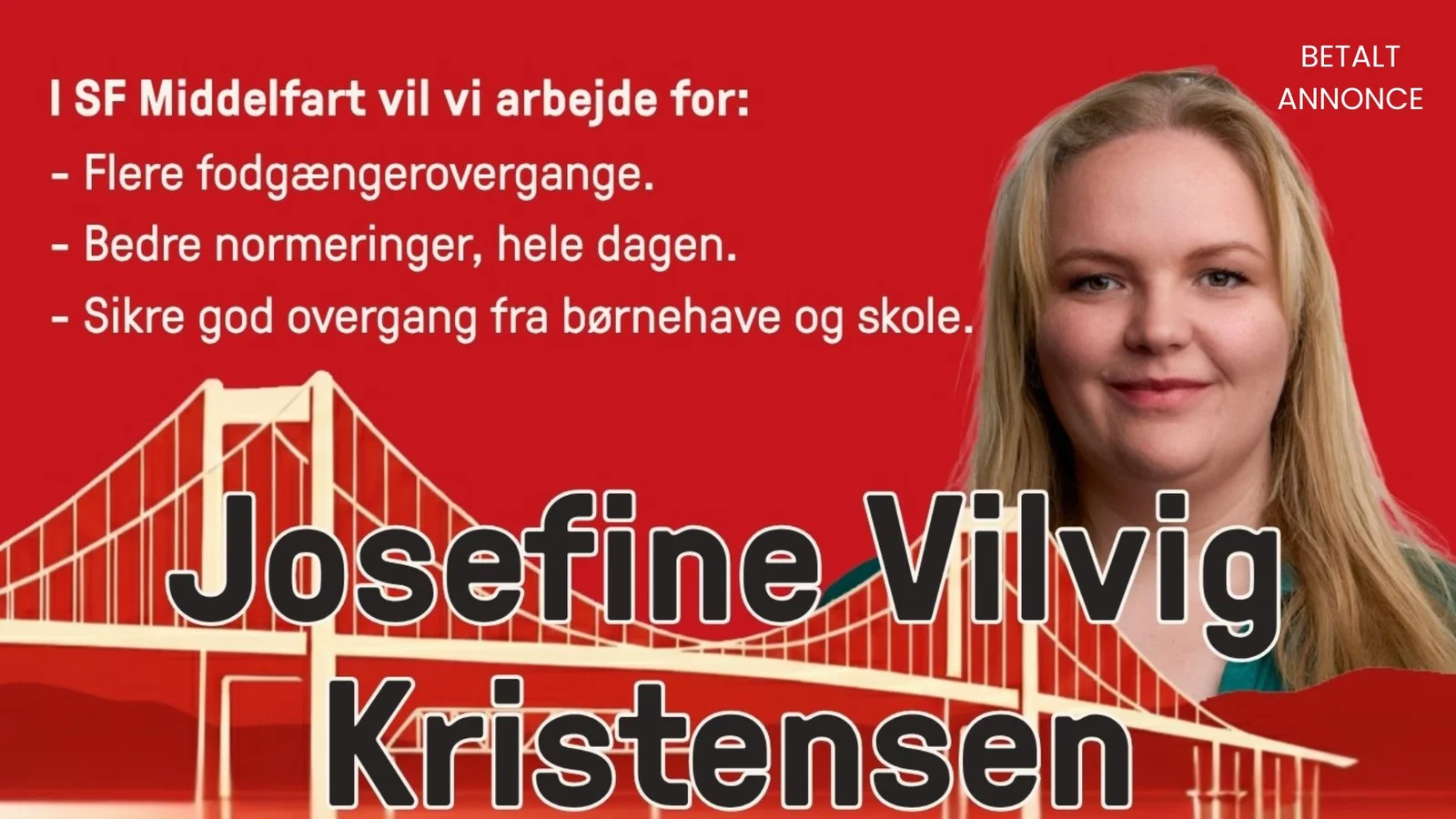 Josephine Vilvig Kristensen fra SF Middelfart vil arbejde for børn og børnefamilier