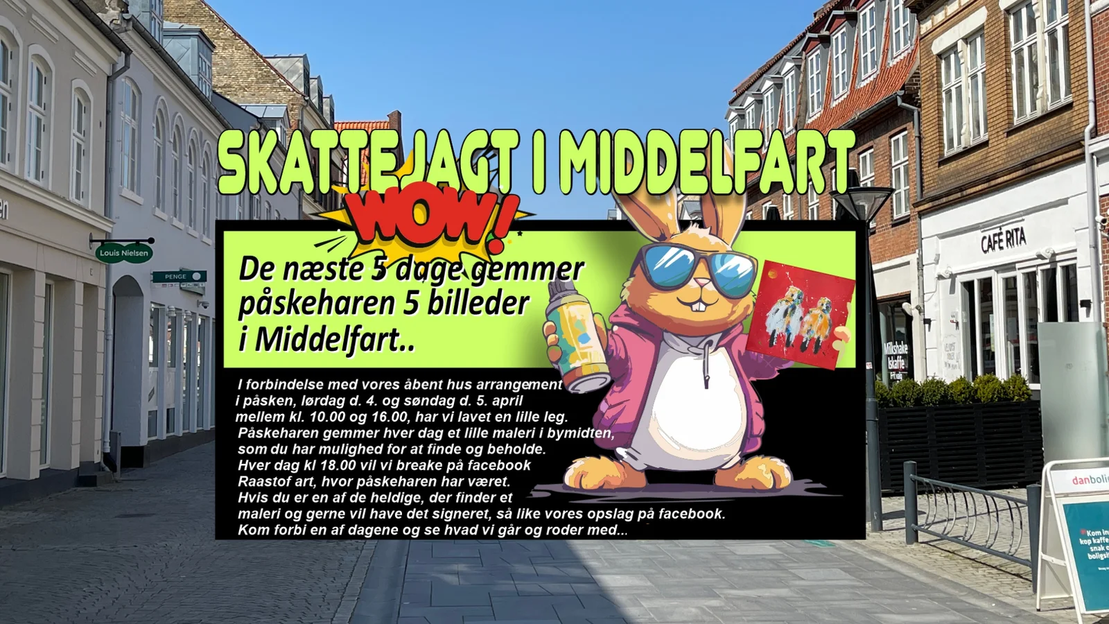 Påskeskattejagt i Middelfart: Find malerier gemt i byen