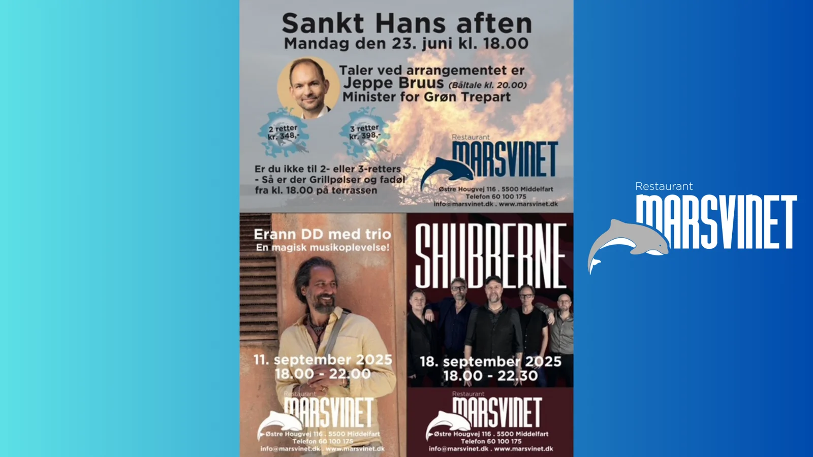 Se frem til sankthans og musikalske oplevelser på Restaurant Marsvinet