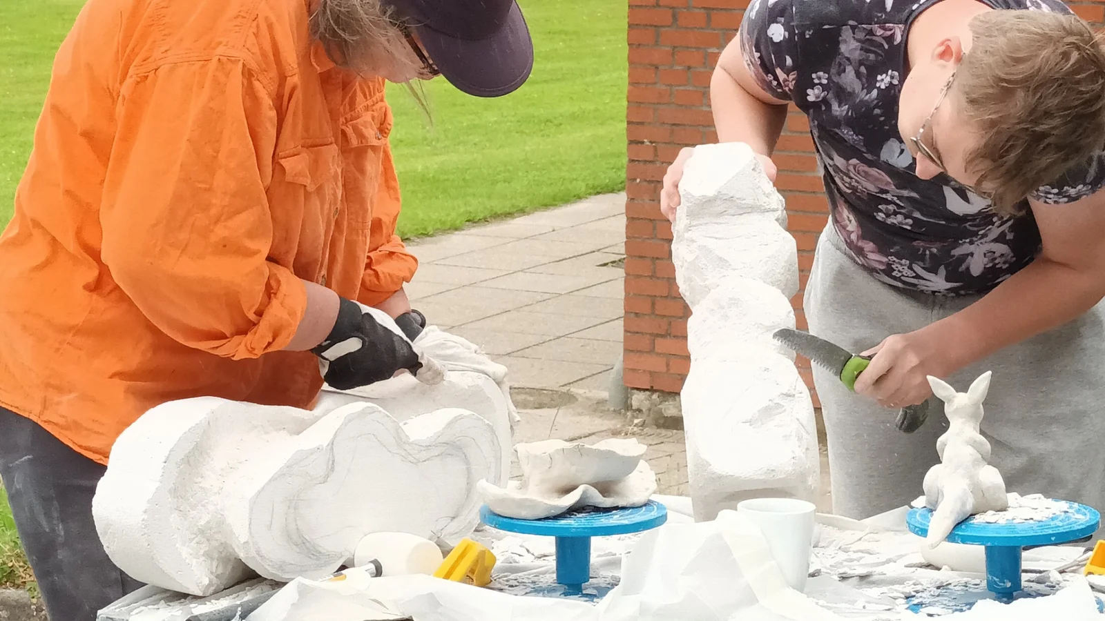 3 dags-skulpturkursus i gasbeton med Middelfart Billedskole i maj