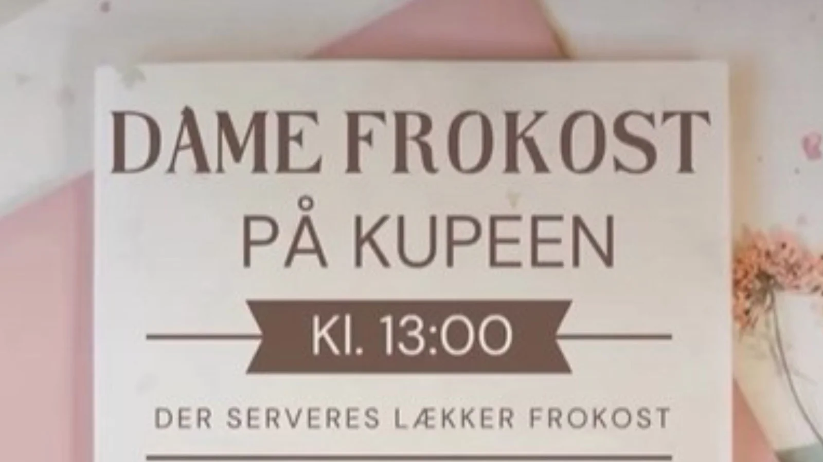 Damefrokost på Kupeen vender tilbage
