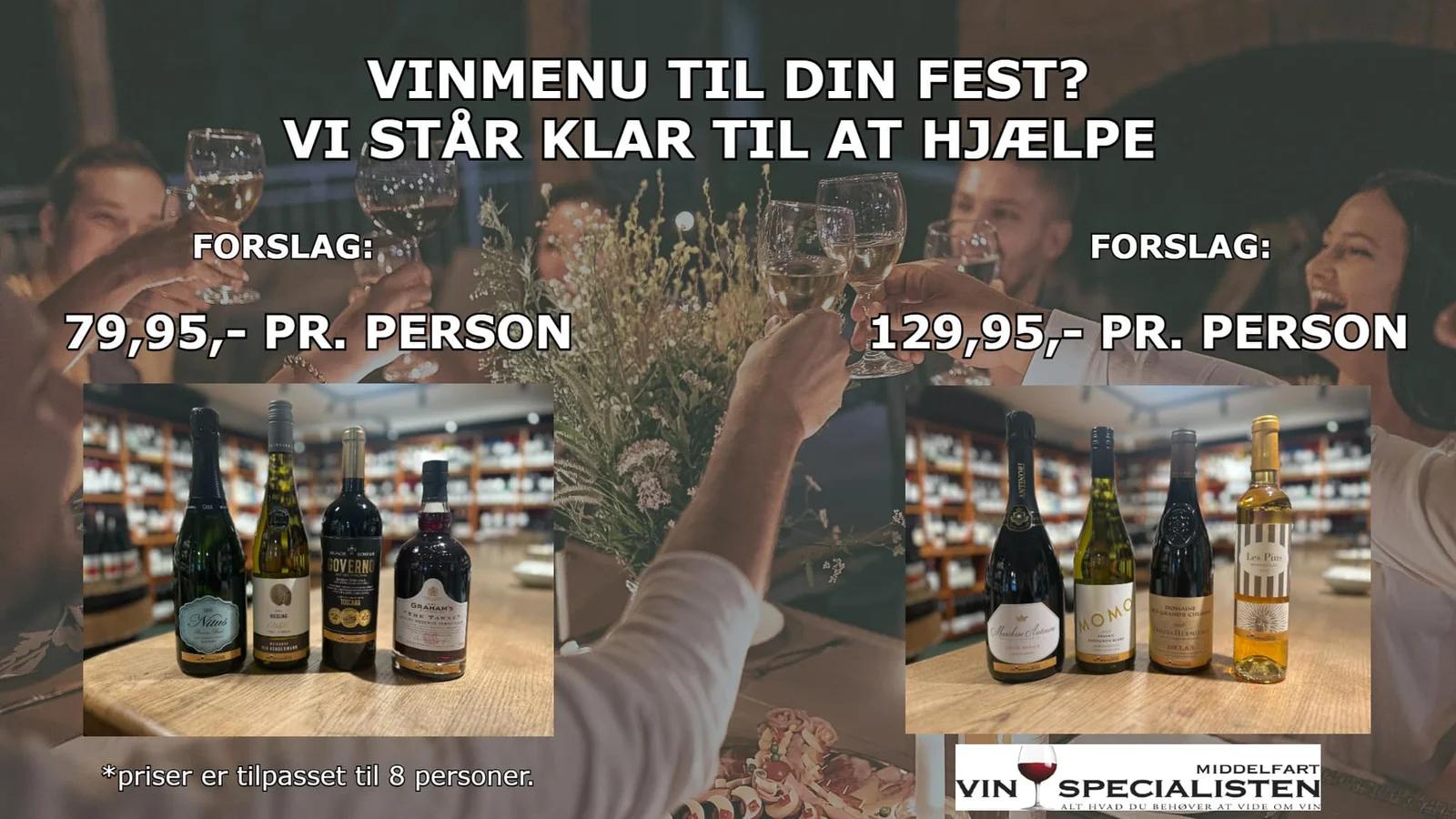 Lad Vinspecialisten stå for vinmenuen til forårets og sommerens fester