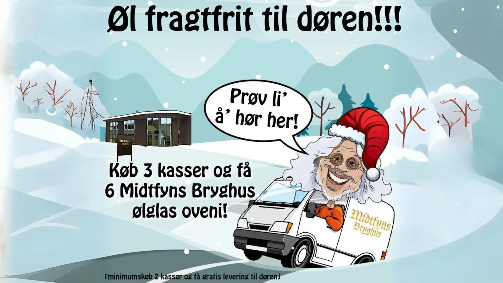 Julekampagne hos Midtfyns Bryghus - fri levering og ølglas med til din bestilling