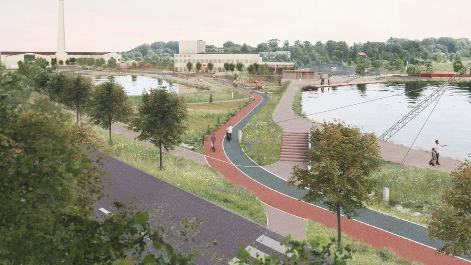 Lokalplan for udendørs vandarena med grønne korridorer er nu sendt i høring