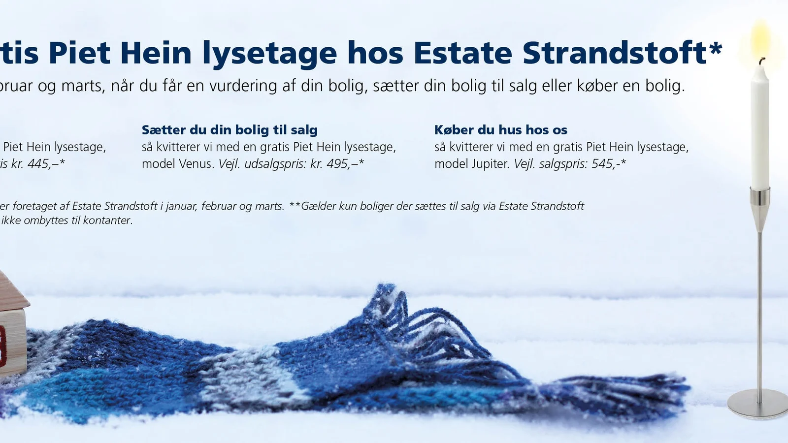 Få en gratis Piet Hein-lysestage, når du handler med Estate Strandstoft