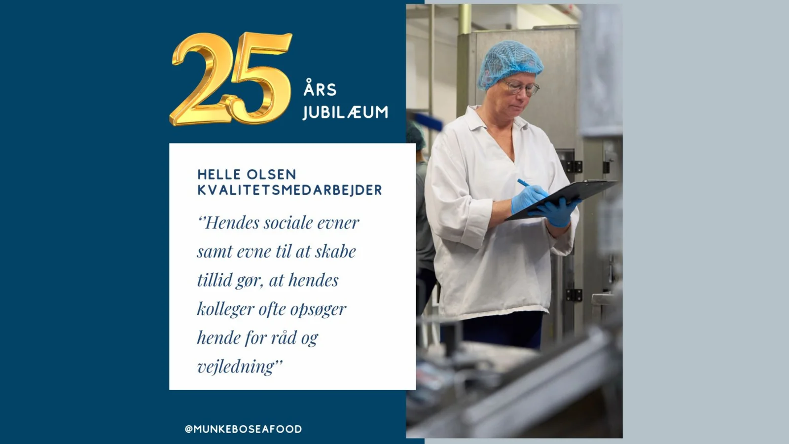 25 år med høj kvalitet: Medarbejder hos Munkebo Seafood fejrer jubilæum