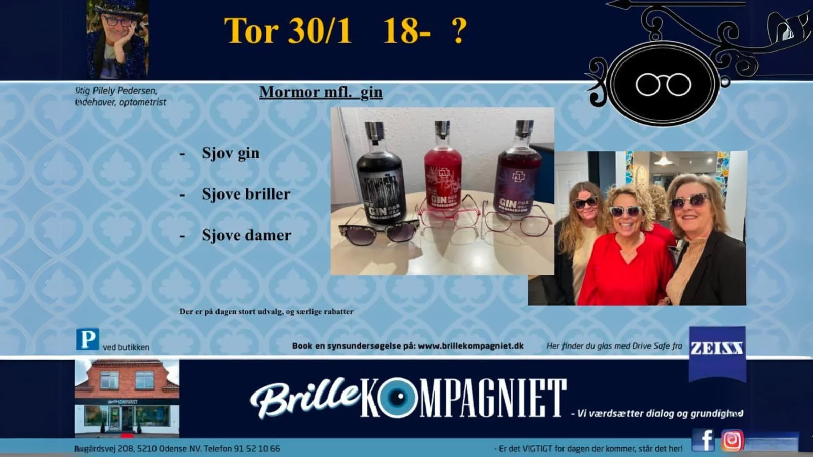 Sidste chance for at deltage til sjovt arrangement med gin og briller hos Brillekompagniet