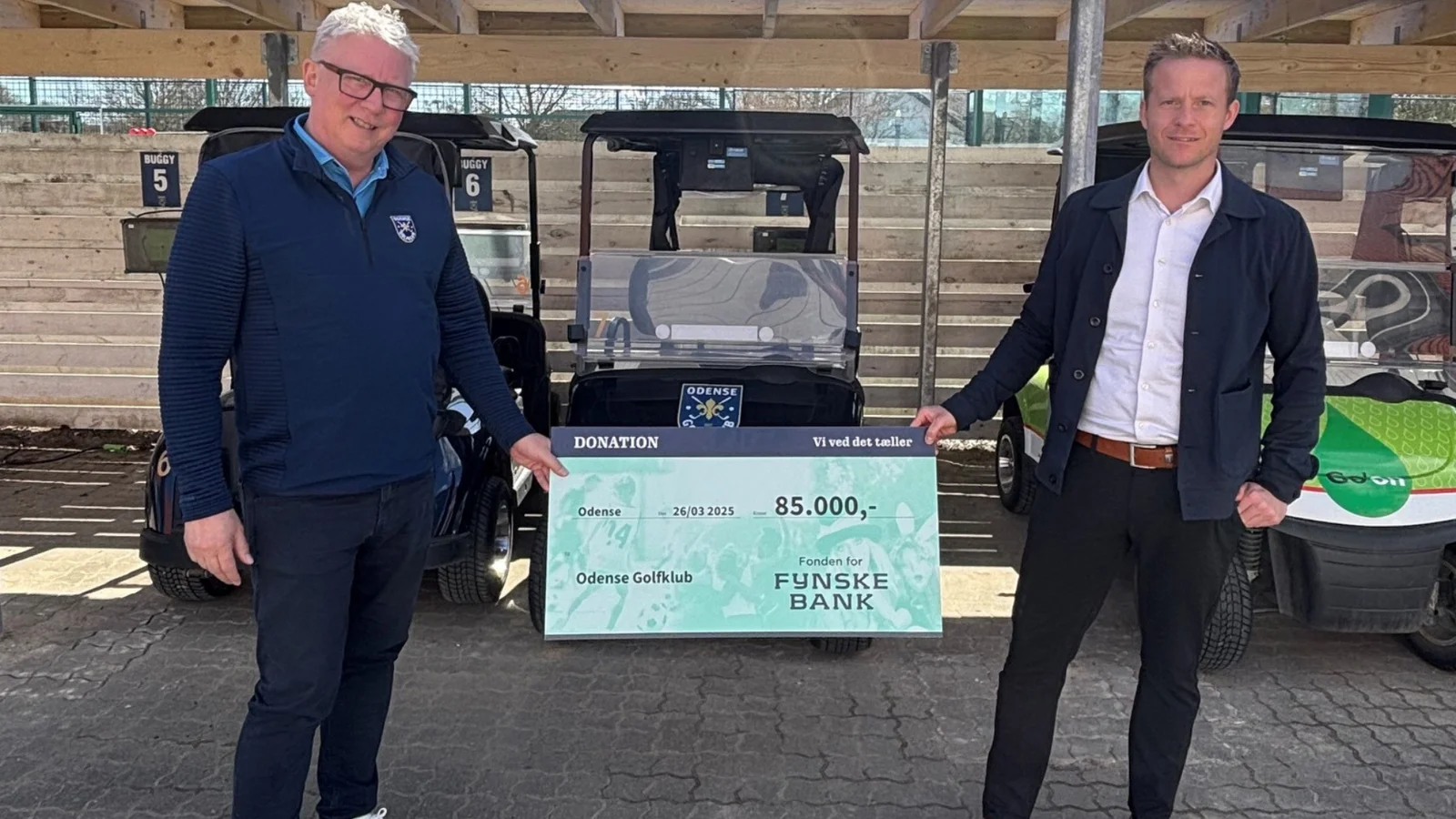 Odense Golfklub har modtaget en gavmild donation fra Fynske Bank