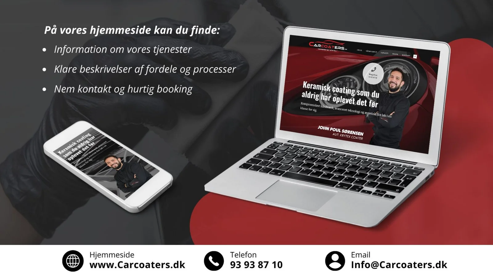 Bliv klogere på keramisk coating på Carcoaters nye hjemmeside