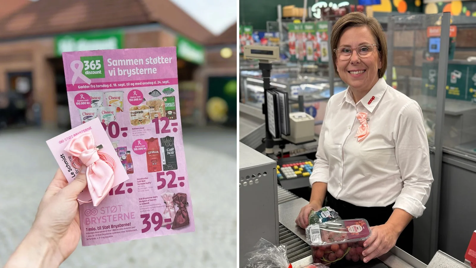 Fra grøn til lyserød: 365discount i Esbjerg får Coop-chef bag kassen for en god sag
