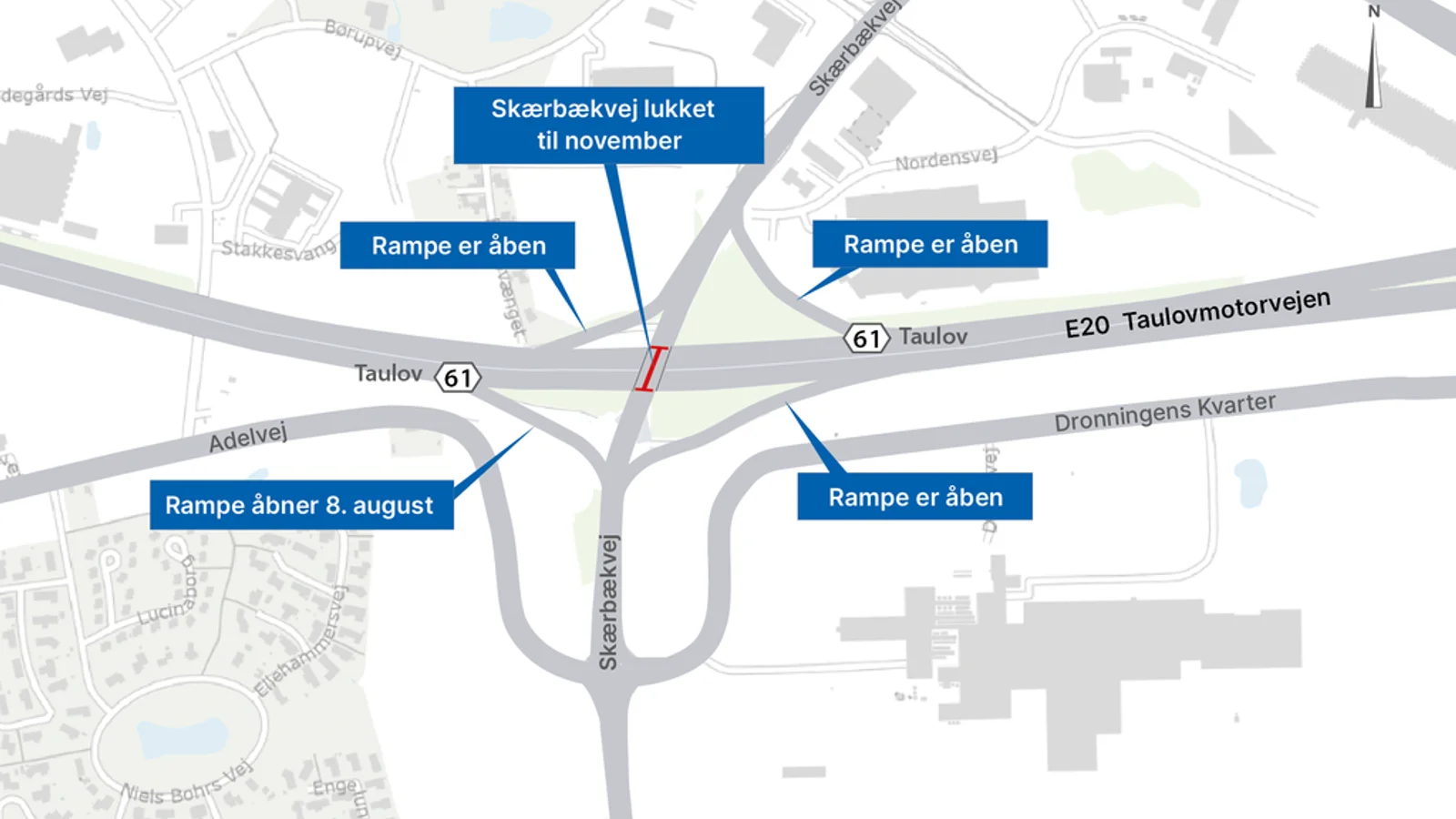 Sidste rampe i TSA 61 ved Taulov åbner