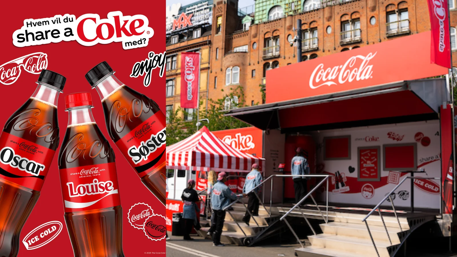 Share a Coke-trucken kommer til Fredericia - hvem skal du dele din Coca-Cola med?