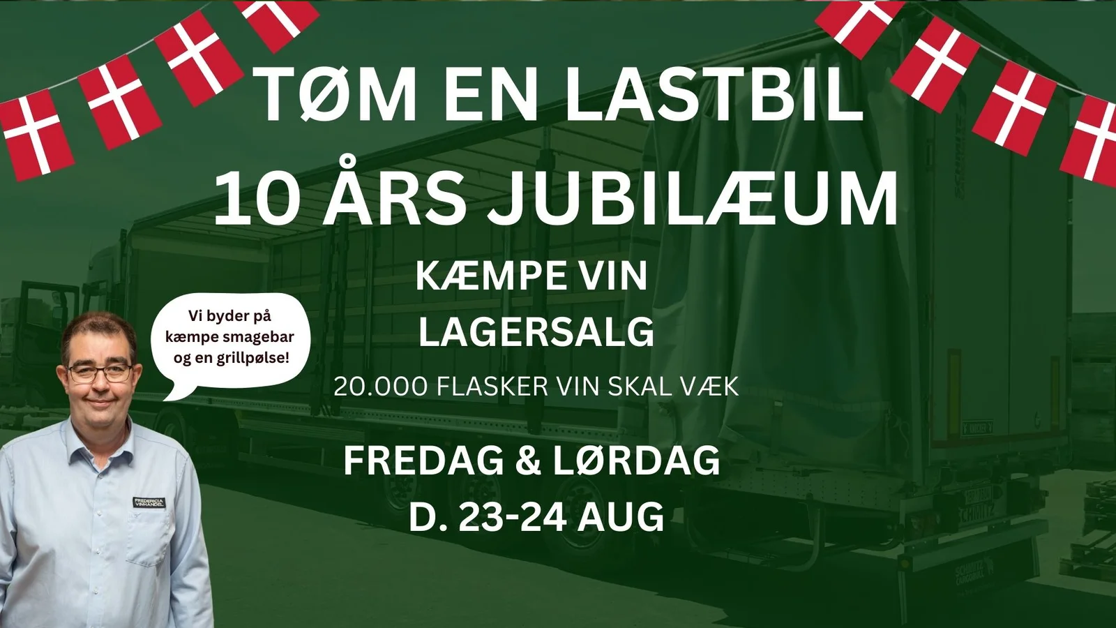 10 års jubilæum hos Fredericia Vinhandel fejres med 20.000 flasker vin nedsat med op til 70%