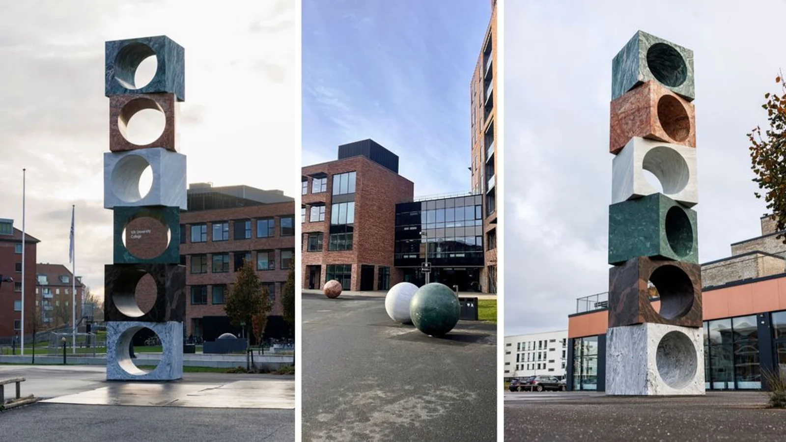 12 meter højt og 50 ton tungt: Markant kunstværk er flyttet ind foran VIA i Horsens