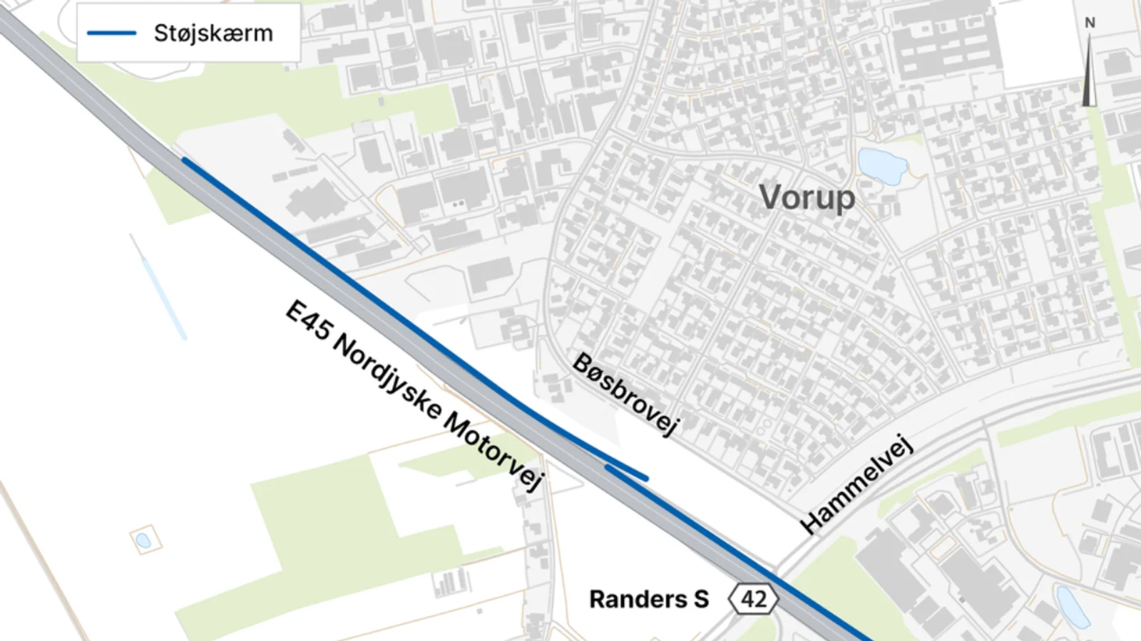 Vejdirektoratet opsætter støjskærm ved Vorup tæt på Randers