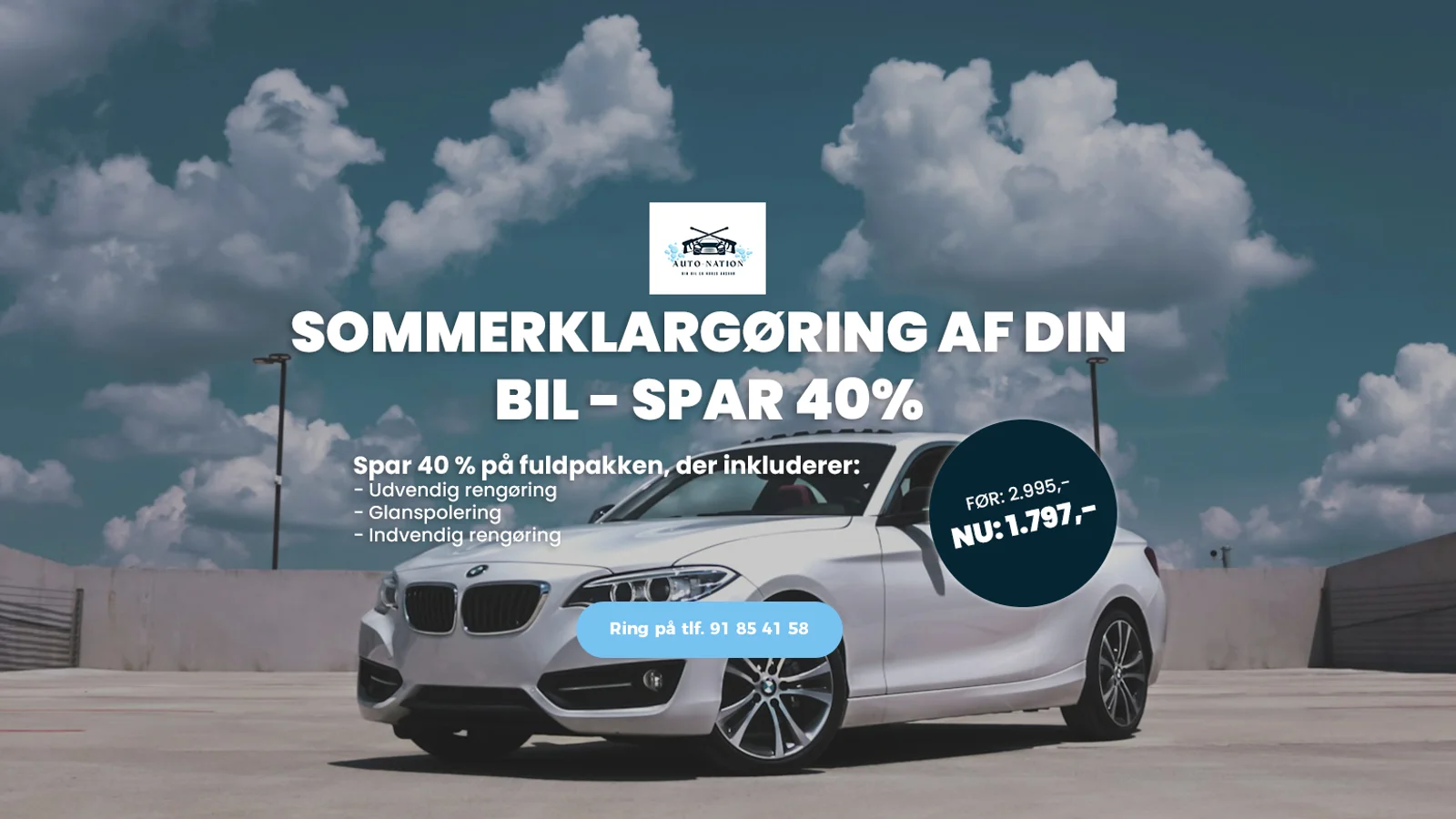 Trænger din bil til en grundig rengøring: Spar 40 % hos Auto-Nation