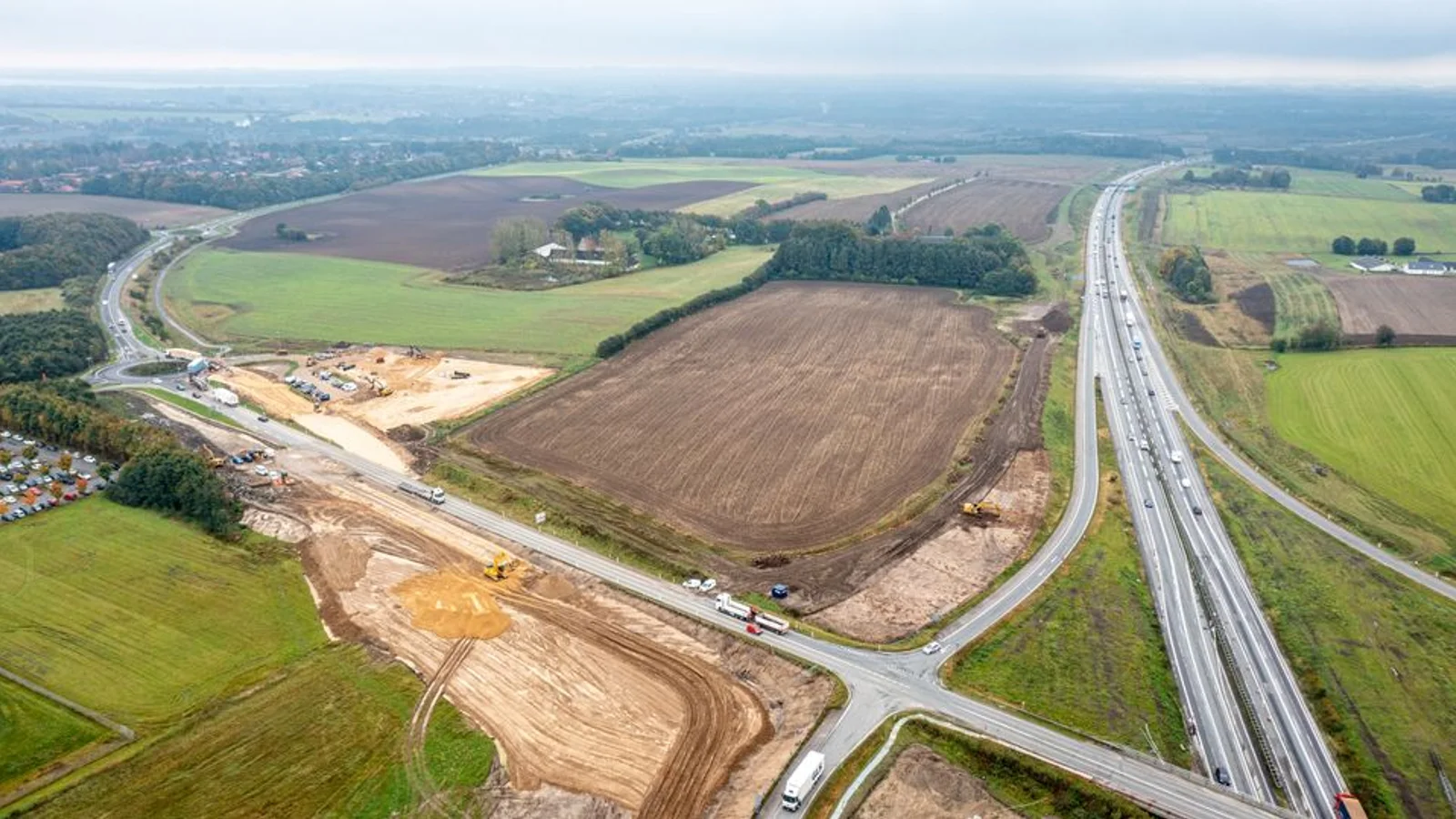 Nu er vejarbejdet i gang hele vejen fra Vejle til Skanderborg på E45