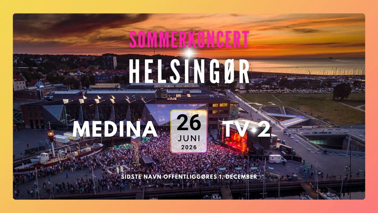 Kulturværftet præsenterer stor sommerkoncert på havnefronten i Helsingør fredag 26. juni 2026