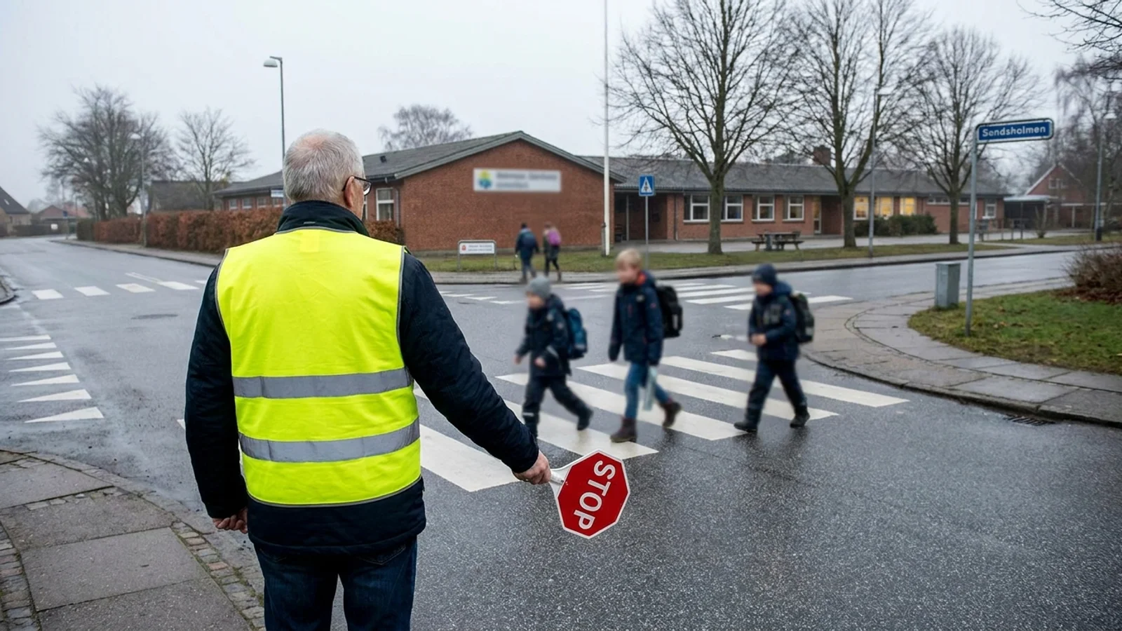 Pensionist sikrer dagligt skolebørn i Nørresundby-kryds