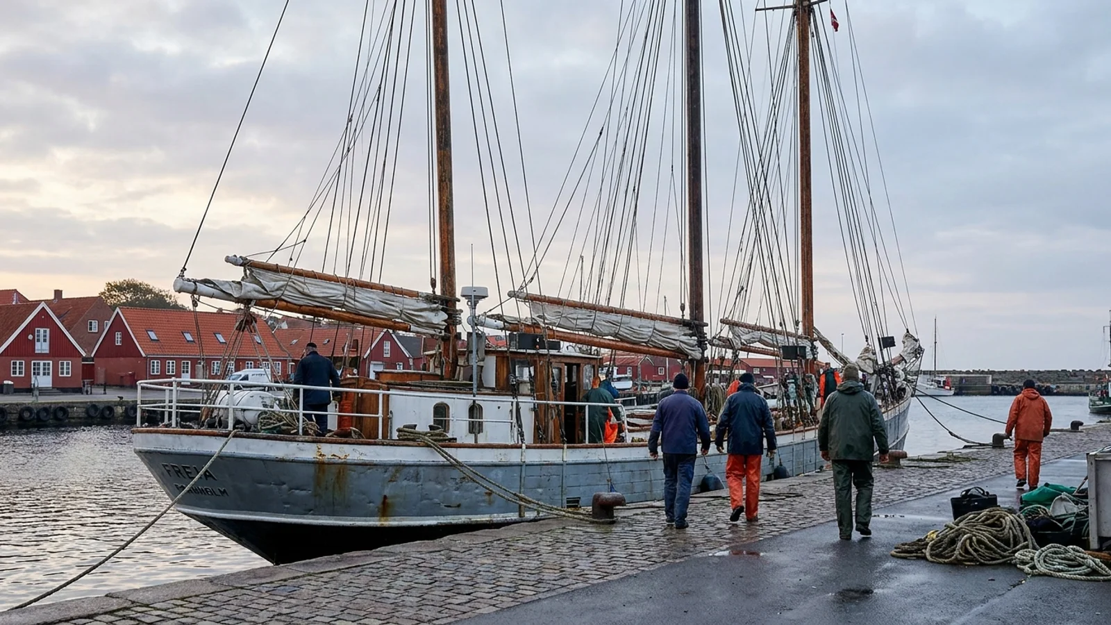 Stålskonnerten Freia er hjemme i Hasle efter langtur til Århus