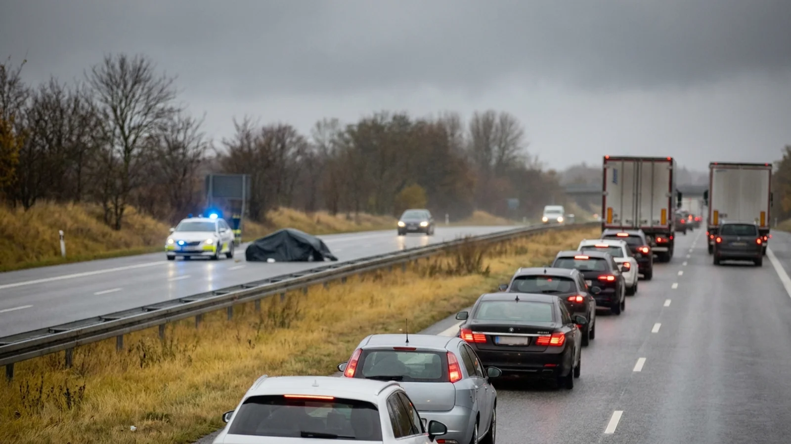 Fund af Dødt dådyr forsinker trafikken på E45