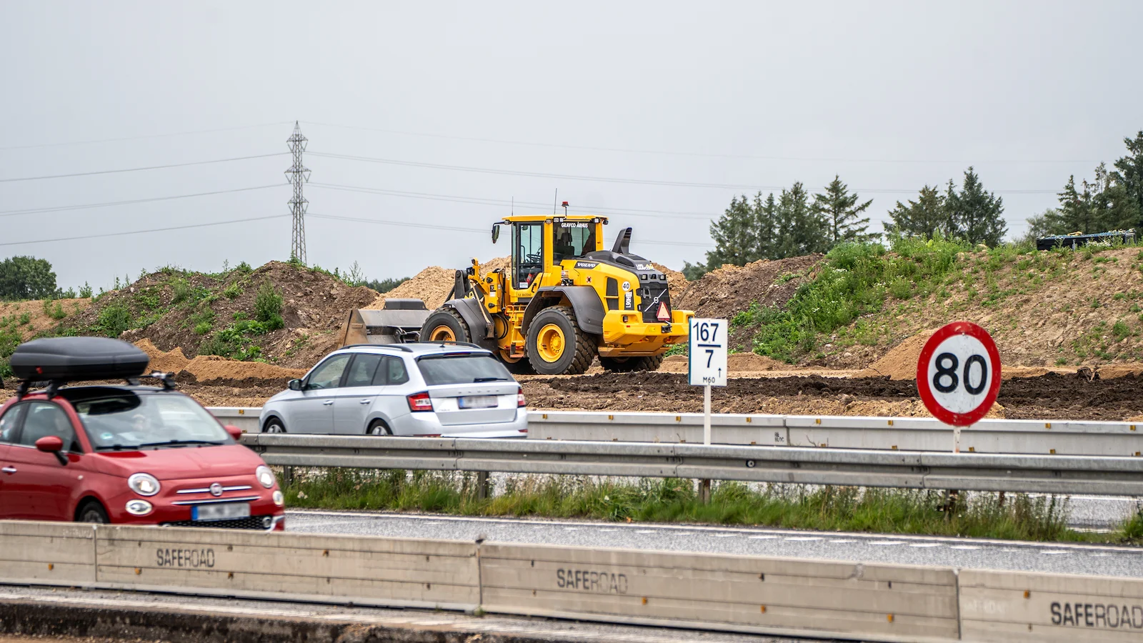 Gravearbejde påvirker trafikken på E20 ved Ringsted