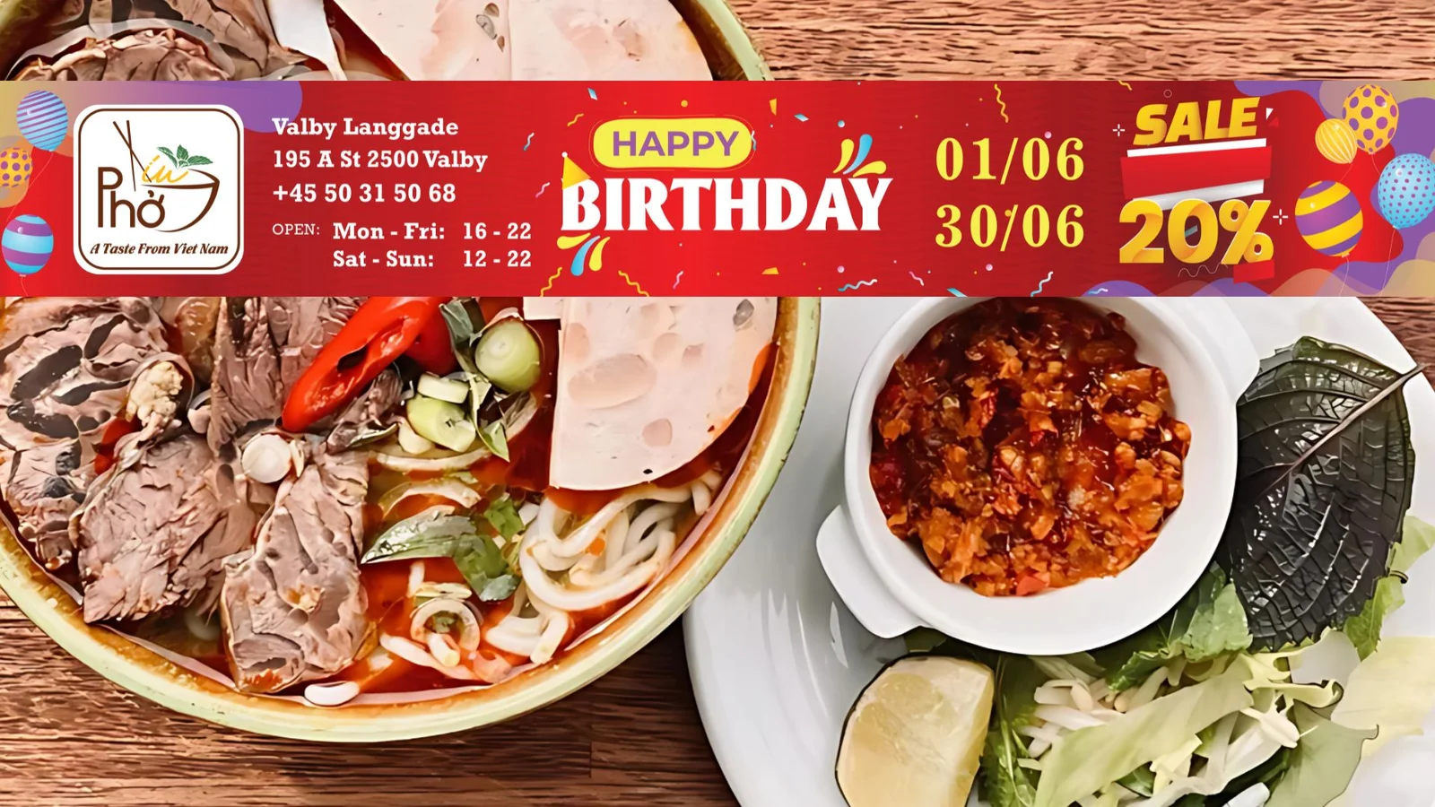 Pho Xiu fejrer 1 års fødselsdag med 20 % på alle ordrer