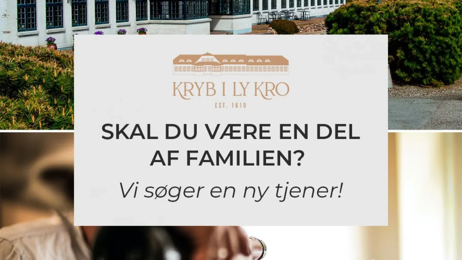 Hotel Kryb i Ly Kro søger tjener med passion for god service