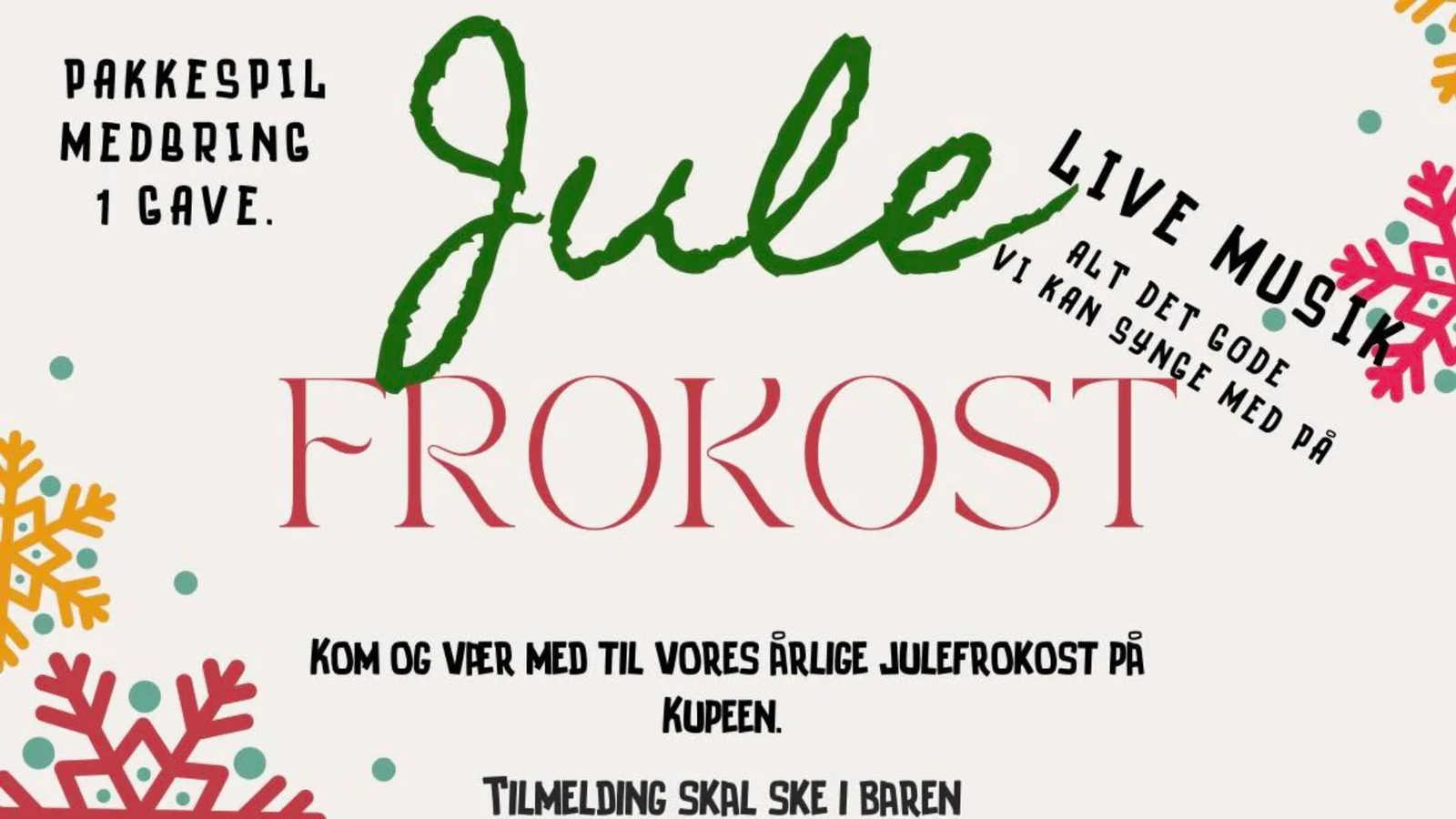 Julefrokost på Kupeen