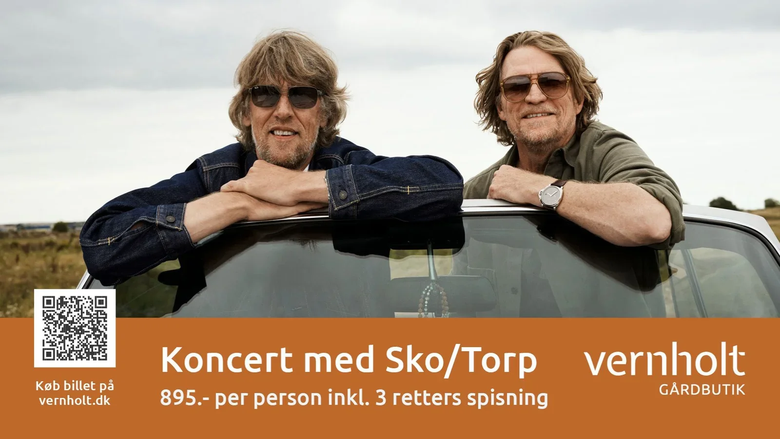 Koncert med Sko/Torp inkl. koncertmiddag hos Vernholt Gaardbutik