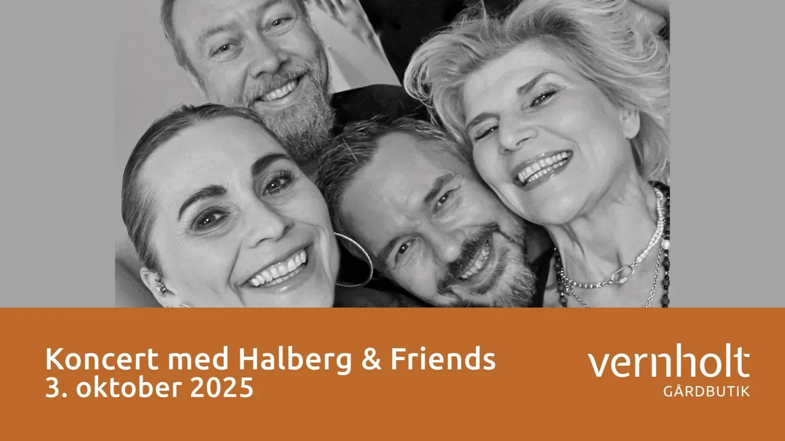 Koncert med Halberg & Friends inkl. koncertmenu hos Vernholt Gaardbutik