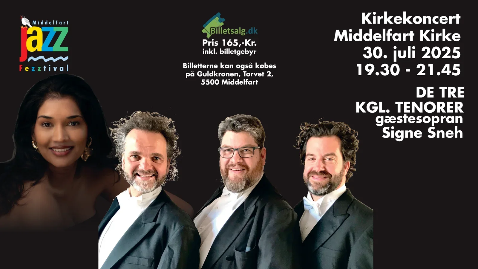 Kirkekoncert med De Tre Kgl. Tenorer med gæstesopran Signe Sneh