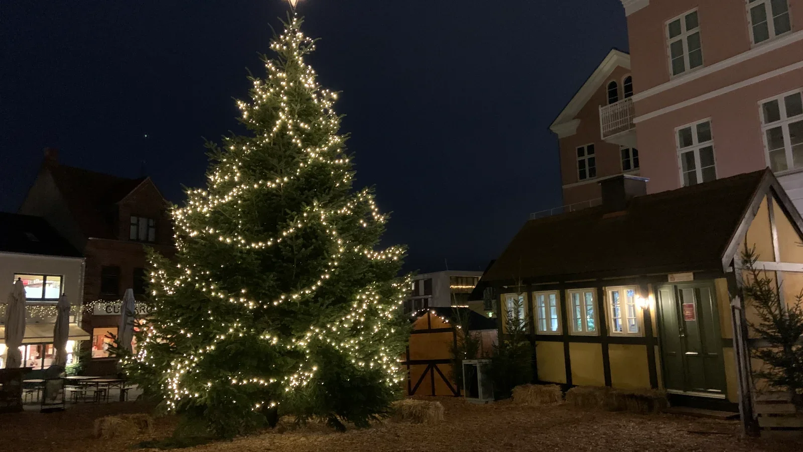 Besøg af julemanden og juletræstænding