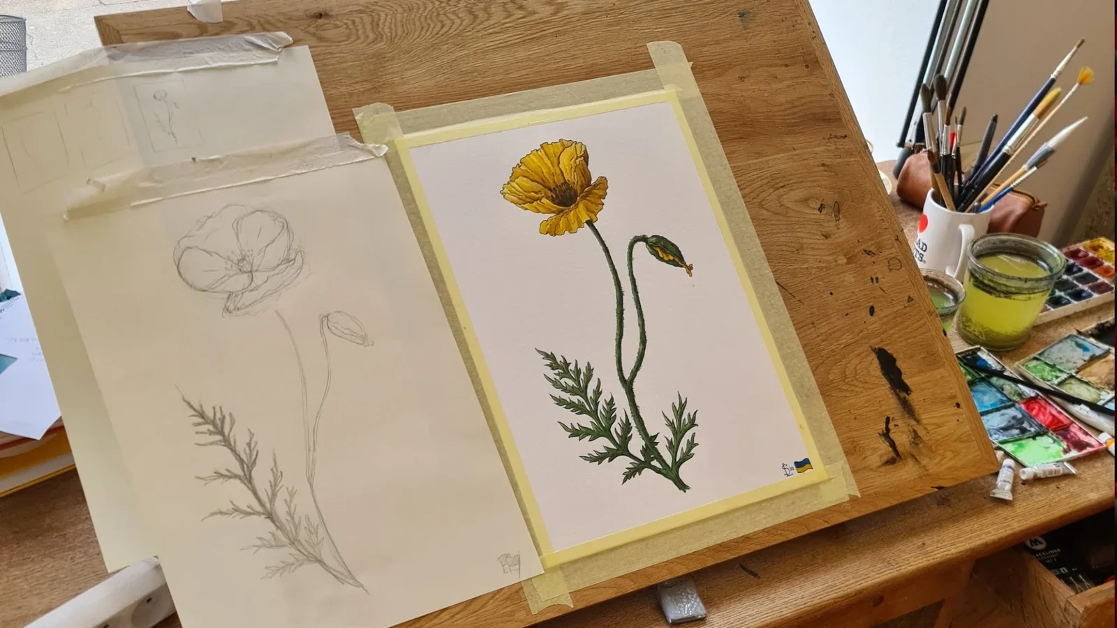 Akvarelworkshop på Middelfart Billedskole