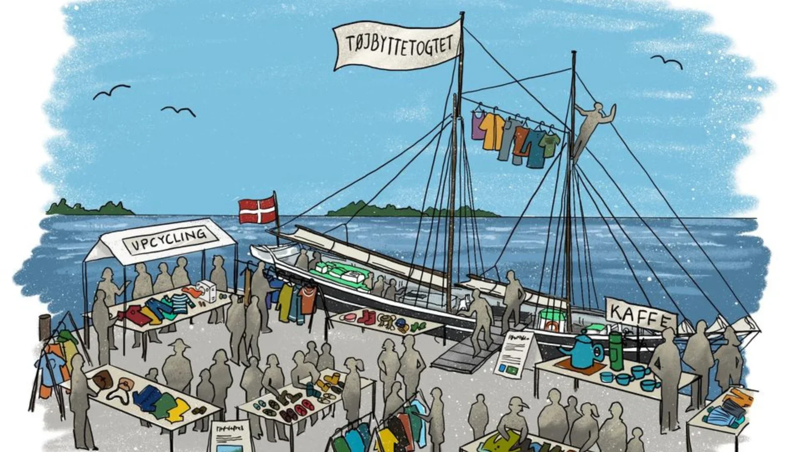 Åbent skib og tøjbytte på havnen