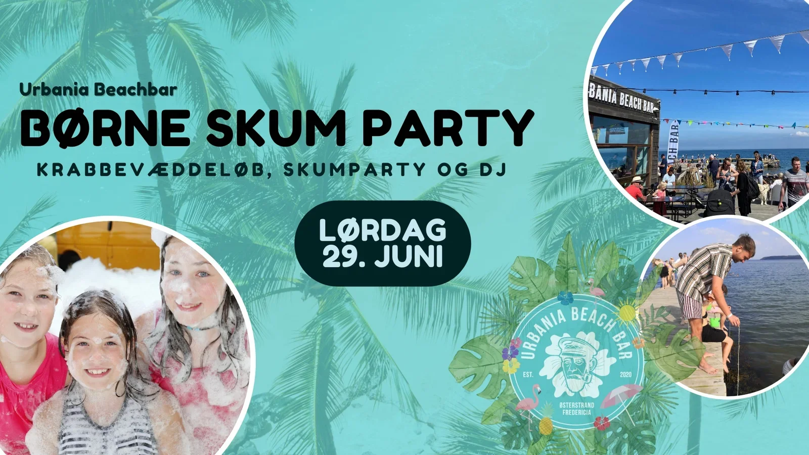 Skumparty for børn på Urbania Beach Bar