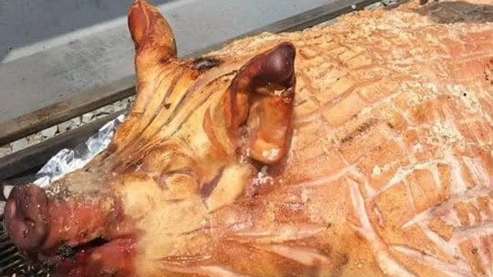 Helstegt pattegris hos Møllers Fiskehus