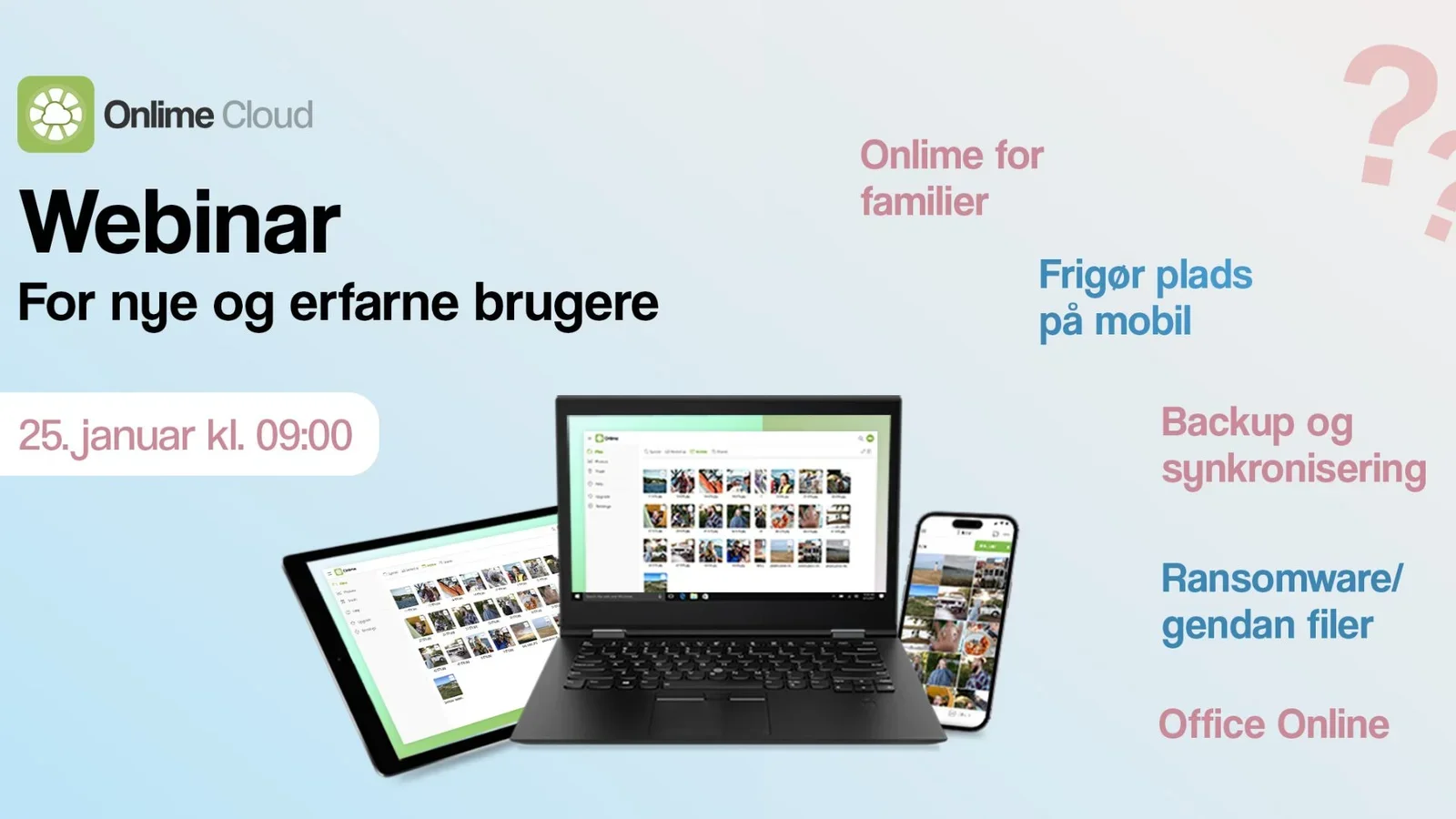Webinar for brugere af Onlime