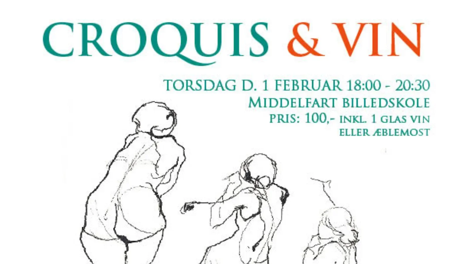 Croquis og vin hos Middelfart Billedskole