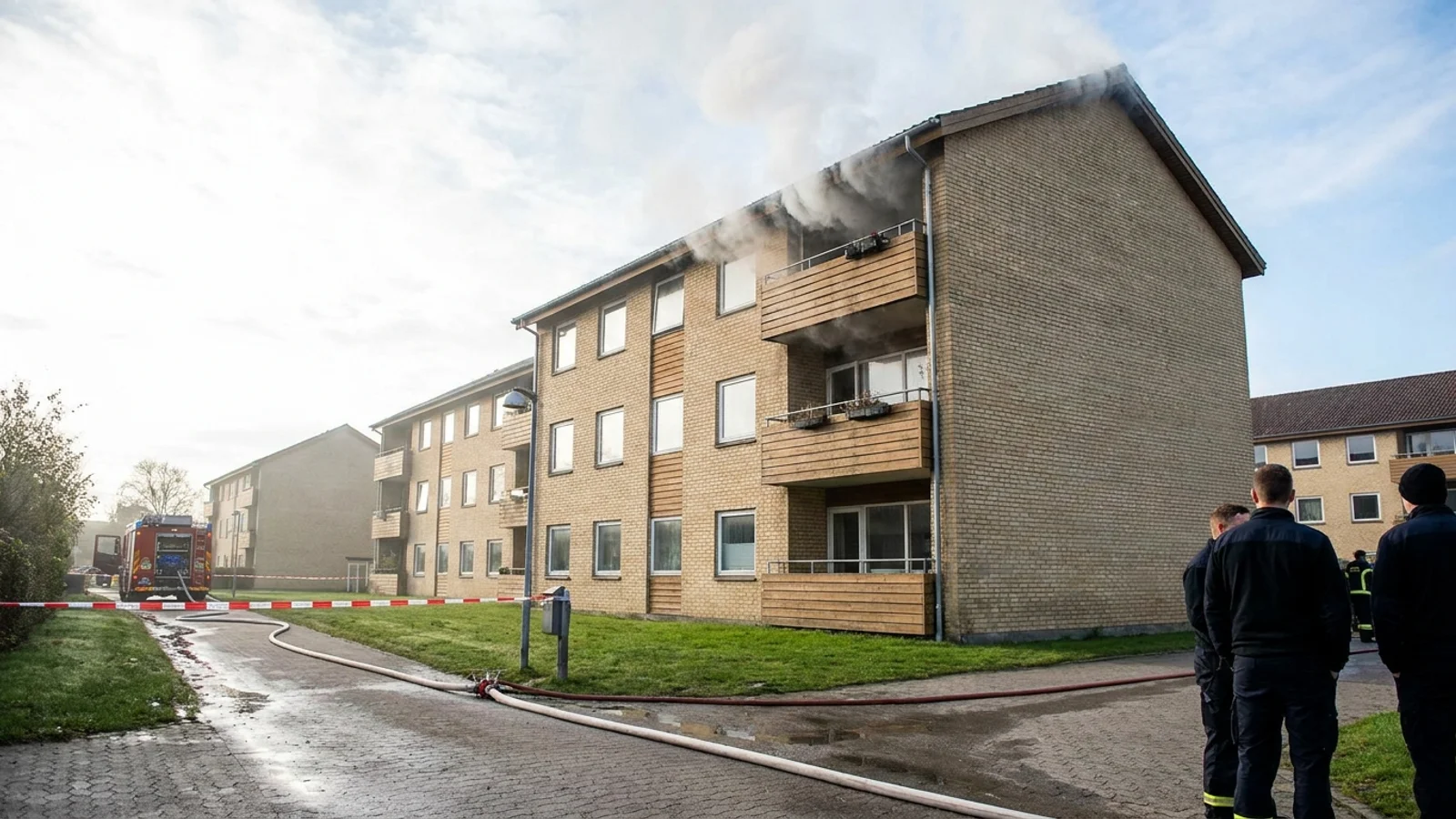 Brand i lejlighedskompleks i Haderslev blusser op igen